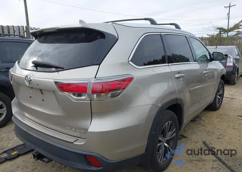 2016 Toyota Highlander Xle V6 from USA, damaged, VIN 5TDJKRFH0GS238793